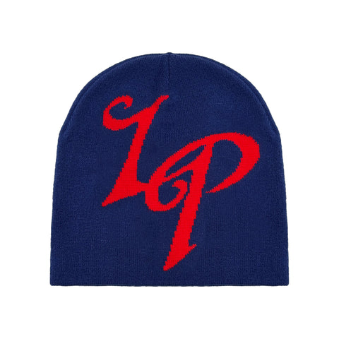Monogram Beanie (Blue & Red)